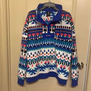 Retro Columbia Half Button Sweater